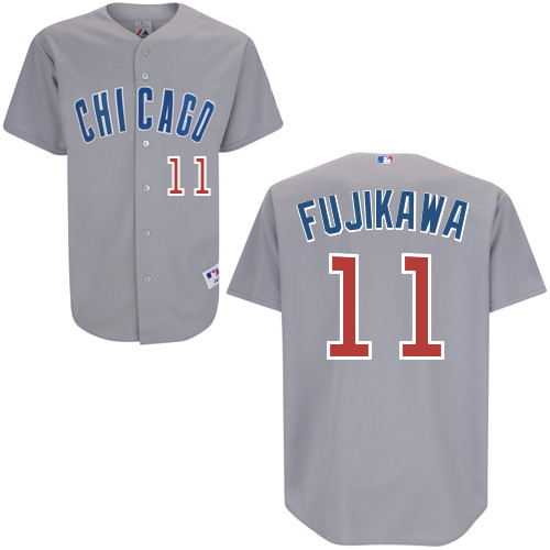 Chicago Cubs 11# Fujikawa Grey Authentic Personalized Road Jersey