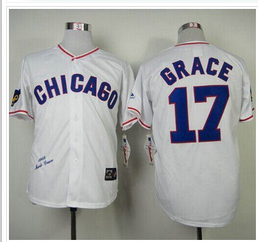 Chicago Cubs Mitchell And Ness 1968 #17 Mark Grace White Throwback Stitched Baseball Jersey Chicago Cubs Mitchell And Ness 1968 #17 Mark Grace White Throwback Stitched Baseball Jersey