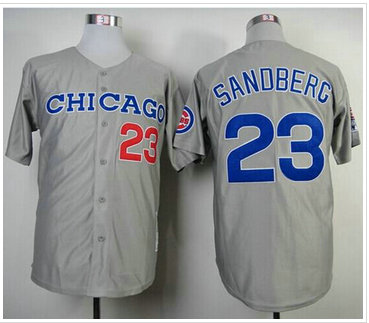 Chicago Cubs #23 Ryne Sandberg Grey Mitchell and Ness 1990 Throwback Baseball Jersey Chicago Cubs #23 Ryne Sandberg Grey Mitchell and Ness 1990 Throwback Baseball Jersey