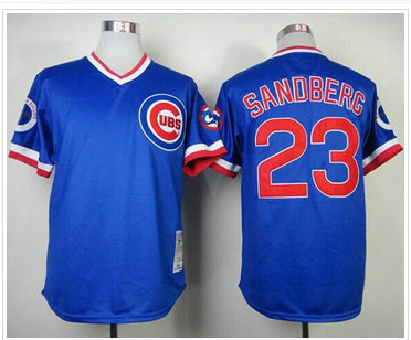 Chicago Cubs #23 Ryne Sandberg Blue Mitchell and Ness 1984 Throwback Baseball Jersey Chicago Cubs #23 Ryne Sandberg Blue Mitchell and Ness 1984 Throwback Baseball Jersey