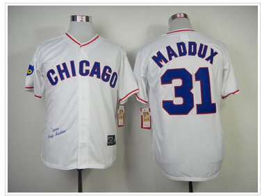 Chicago Cubs Mitchell And Ness 1988 #31 Greg Maddux White Throwback Stitched Jersey Chicago Cubs Mitchell And Ness 1988 #31 Greg Maddux White Throwback Stitched Jersey