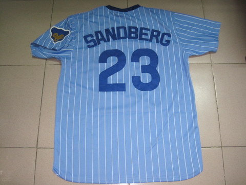 MLB Chicago Cubs 23 Sandberg blue stripe jerseys MLB Chicago Cubs 23 Sandberg blue stripe jerseys