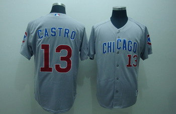 Chicago Cubs 13 Starlin castro grey jerseys Chicago Cubs 13 Starlin castro grey jerseys