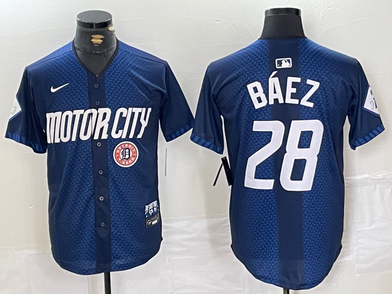 Men's Detroit Tigers #28 Javier Báez 2024 Navy City Connect Cool Base Stitched Limited Jerseys 2 Men's Detroit Tigers #28 Javier Báez 2024 Navy City Connect Cool Base Stitched Limited Jerseys 2