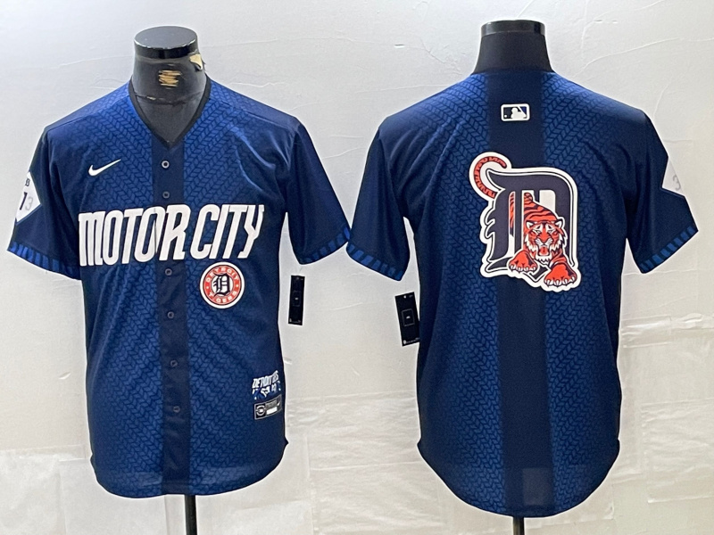 Men's Detroit Tigers Team Big Logo 2024 Navy City Connect Cool Base Limited Stitched Jerseys 1 Men's Detroit Tigers Team Big Logo 2024 Navy City Connect Cool Base Limited Stitched Jerseys 1