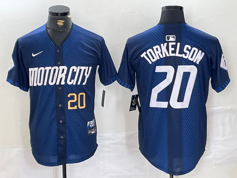 Men's Detroit Tigers #20 Spencer Torkelson 2024 Navy City Connect Cool Base Limited jerseys 2 Men's Detroit Tigers #20 Spencer Torkelson 2024 Navy City Connect Cool Base Limited jerseys 2
