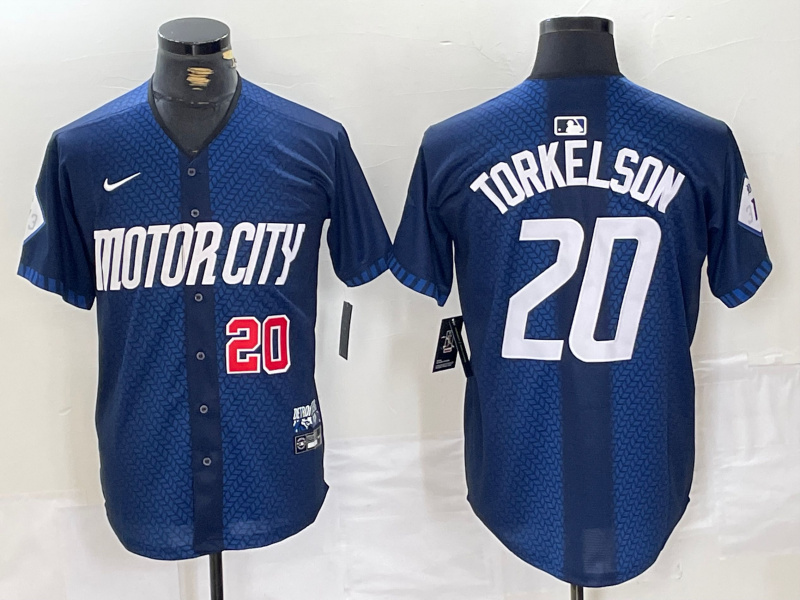 Men's Detroit Tigers #20 Spencer Torkelson 2024 Navy City Connect Cool Base Limited jerseys Men's Detroit Tigers #20 Spencer Torkelson 2024 Navy City Connect Cool Base Limited jerseys