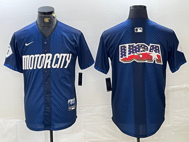 Men's Detroit Tigers Team Big Logo 2024 Navy City Connect Cool Base Limited Stitched 2 Men's Detroit Tigers Team Big Logo 2024 Navy City Connect Cool Base Limited Stitched 2