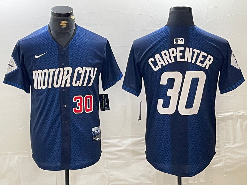 Men's Detroit Tigers #30 Kerry Carpenter 2024 Navy City Connect Cool Base Limited Stitched Jersey 2 Men's Detroit Tigers #30 Kerry Carpenter 2024 Navy City Connect Cool Base Limited Stitched Jersey 2
