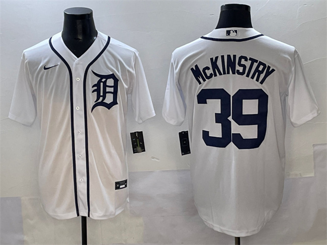 Men's Detroit Tigers #39 Zach McKinstry White Cool Base Stitched Baseball Jersey Men's Detroit Tigers #39 Zach McKinstry White Cool Base Stitched Baseball Jersey