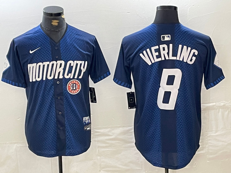 Men's Detroit Tigers #8 Matt Vierling 2024 Navy City Connect Cool Base Limited Stitched jerseys Men's Detroit Tigers #8 Matt Vierling 2024 Navy City Connect Cool Base Limited Stitched jerseys