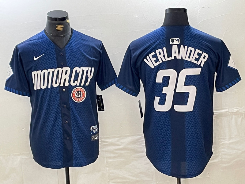 Men's Detroit Tigers #35 Justin Verlander 2024 Navy City Connect Cool Base Limited jerseys 5 Men's Detroit Tigers #35 Justin Verlander 2024 Navy City Connect Cool Base Limited jerseys 5