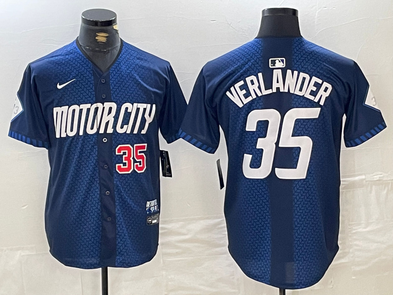 Men's Detroit Tigers #35 Justin Verlander 2024 Navy City Connect Cool Base Limited jerseys Men's Detroit Tigers #35 Justin Verlander 2024 Navy City Connect Cool Base Limited jerseys
