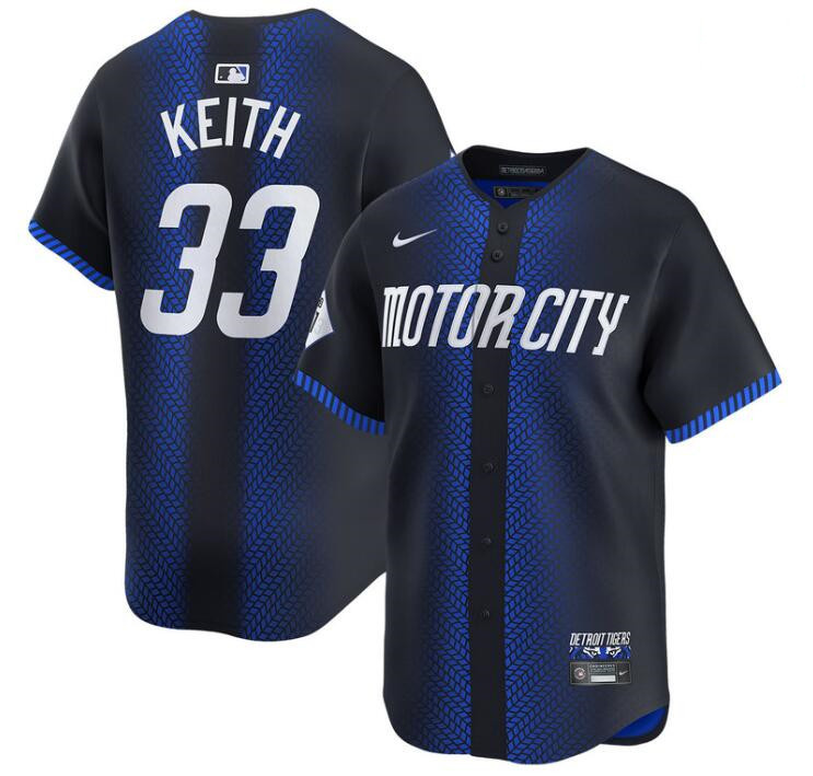 Men's Detroit Tigers #33 Colt Keith 2024 Navy City Connect Cool Base Limited Stitched Jersey Men's Detroit Tigers #33 Colt Keith 2024 Navy City Connect Cool Base Limited Stitched Jersey