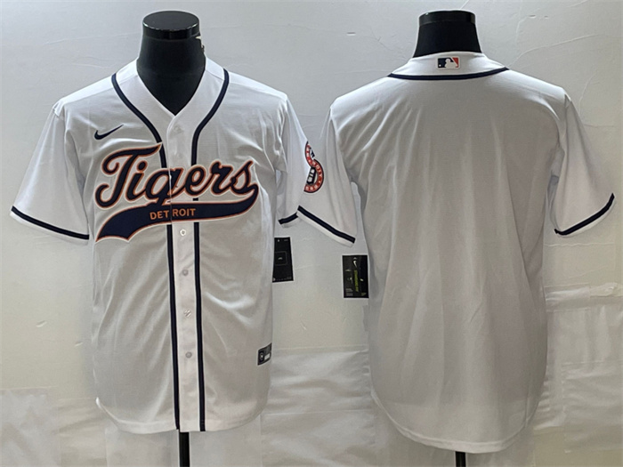 Men's Detroit Tigers Blank White Cool Base Stitched Baseball Jersey Men's Detroit Tigers Blank White Cool Base Stitched Baseball Jersey