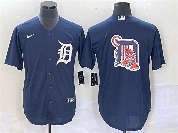 Men's Detroit Tigers Navy Team Big Logo Cool Base Stitched Jersey Men's Detroit Tigers Navy Team Big Logo Cool Base Stitched Jersey