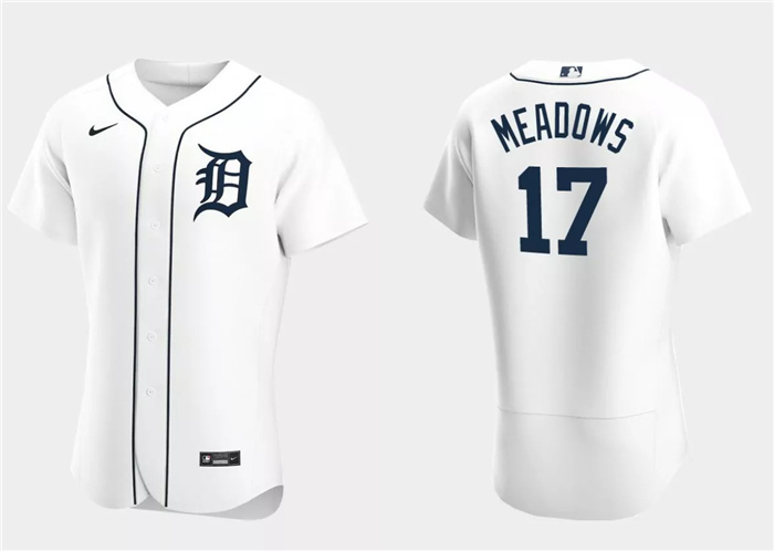 Men's Detroit Tigers #17 Austin Meadows White Flex Base Stitched Jersey Men's Detroit Tigers #17 Austin Meadows White Flex Base Stitched Jersey