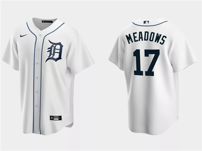 Men's Detroit Tigers #17 Austin Meadows White Cool Base Stitched Jersey Men's Detroit Tigers #17 Austin Meadows White Cool Base Stitched Jersey