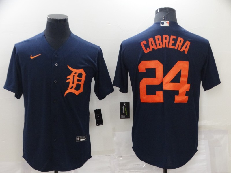Men's Detroit Tigers #24 Miguel Cabrera Navy Cool Base Stitched Jersey Men's Detroit Tigers #24 Miguel Cabrera Navy Cool Base Stitched Jersey
