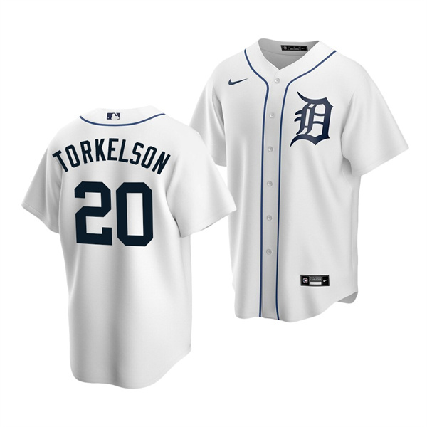Men's Detroit Tigers #20 Spencer Torkelson White Cool Base Stitched Jersey Men's Detroit Tigers #20 Spencer Torkelson White Cool Base Stitched Jersey