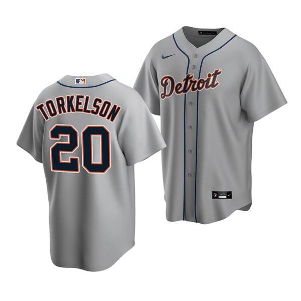 Men's Detroit Tigers #20 Spencer Torkelson Grey Cool Base Stitched Jersey Men's Detroit Tigers #20 Spencer Torkelson Grey Cool Base Stitched Jersey