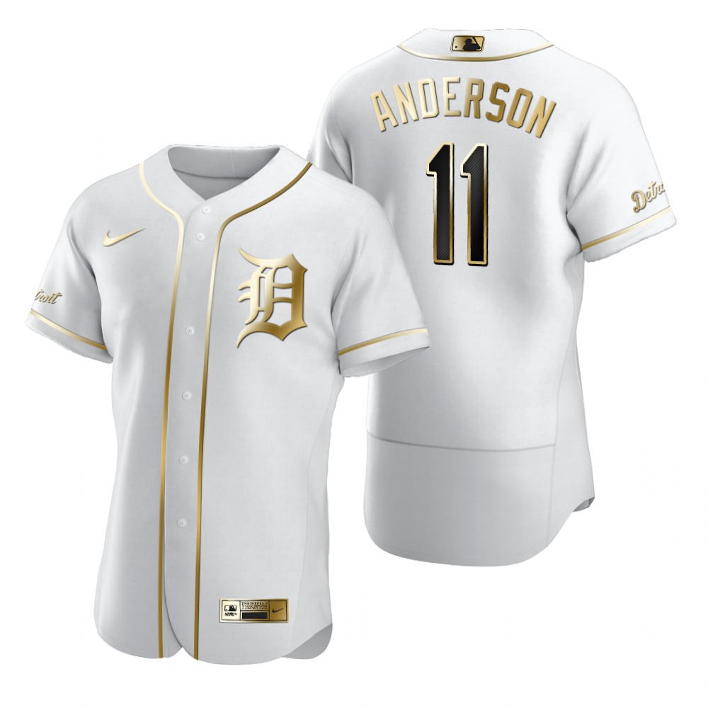 Detroit Tigers #11 Sparky Anderson White Nike Men's Authentic Golden Edition MLB Jersey Detroit Tigers #11 Sparky Anderson White Nike Men's Authentic Golden Edition MLB Jersey