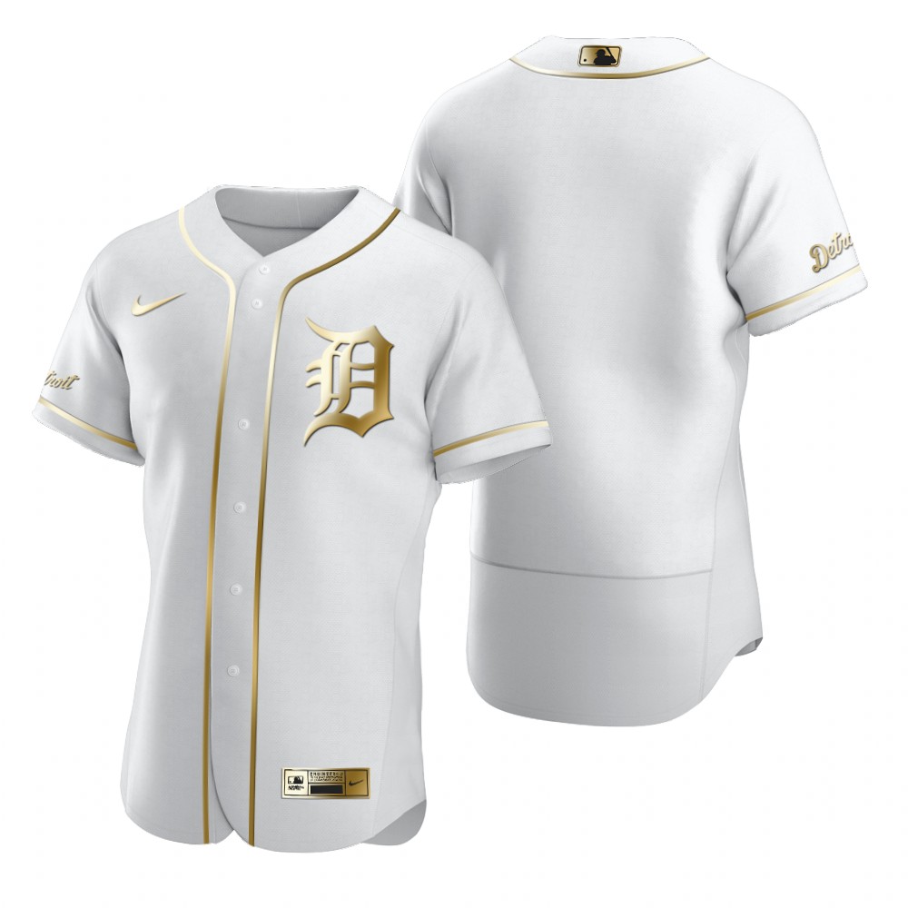 Detroit Tigers Blank White Nike Men's Authentic Golden Edition MLB Jersey Detroit Tigers Blank White Nike Men's Authentic Golden Edition MLB Jersey
