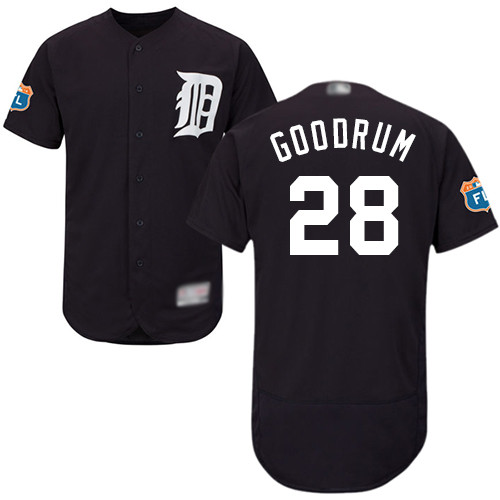 Tigers #28 Niko Goodrum Navy Blue Flexbase Authentic Collection Stitched Baseball Jersey Tigers #28 Niko Goodrum Navy Blue Flexbase Authentic Collection Stitched Baseball Jersey