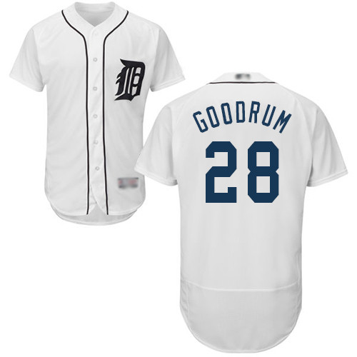 Tigers #28 Niko Goodrum White Flexbase Authentic Collection Stitched Baseball Jersey Tigers #28 Niko Goodrum White Flexbase Authentic Collection Stitched Baseball Jersey