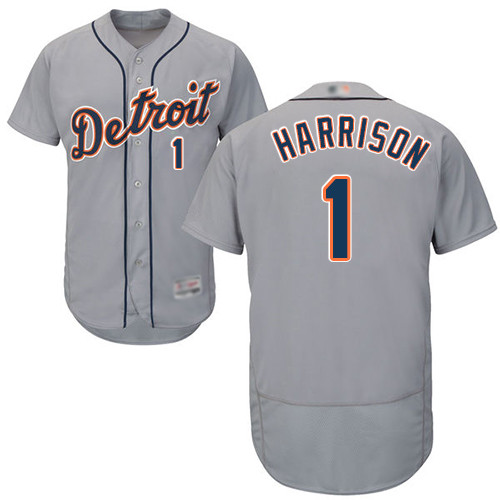 Tigers #1 Josh Harrison Grey Flexbase Authentic Collection Stitched Baseball Jersey Tigers #1 Josh Harrison Grey Flexbase Authentic Collection Stitched Baseball Jersey