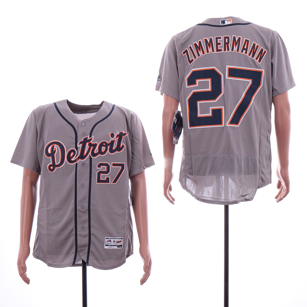 Tigers 27 Jordan Zimmermann Gray Flexbase Jersey Tigers 27 Jordan Zimmermann Gray Flexbase Jersey