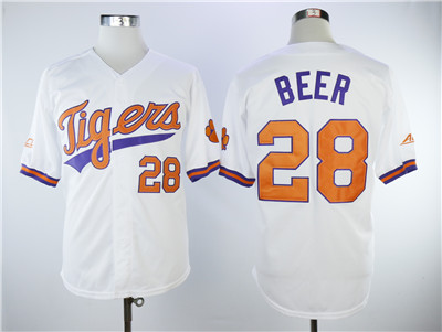 Tigers #28 Seth Beer White College Baseball Jersey Tigers #28 Seth Beer White College Baseball Jersey