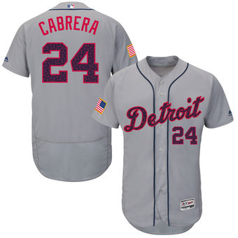 Detroit Tigers Miguel Cabrera Majestic Fashion Stars & Stripes FlexBase Player Jersey - Gray Detroit Tigers Miguel Cabrera Majestic Fashion Stars & Stripes FlexBase Player Jersey - Gray