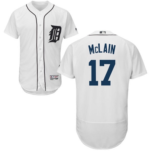 Tigers #17 Denny McLain White Flexbase Authentic Collection Stitched MLB Jersey Tigers #17 Denny McLain White Flexbase Authentic Collection Stitched MLB Jersey