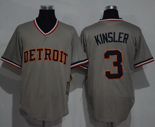Tigers #3 Ian Kinsler Grey Cooperstown Throwback Stitched MLB Jersey Tigers #3 Ian Kinsler Grey Cooperstown Throwback Stitched MLB Jersey
