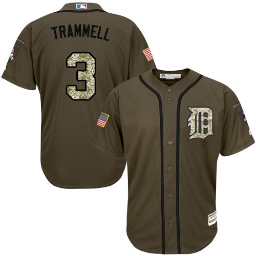 Tigers #3 Alan Trammell Green Salute to Service Stitched MLB Jersey Tigers #3 Alan Trammell Green Salute to Service Stitched MLB Jersey