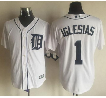 Tigers #1 Jose Iglesias White New Cool Base Stitched MLB Jersey Tigers #1 Jose Iglesias White New Cool Base Stitched MLB Jersey