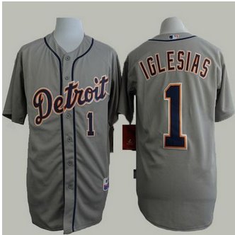 Detroit Tigers #1 Jose Iglesias Grey Cool Base Stitched Baseball Jersey Detroit Tigers #1 Jose Iglesias Grey Cool Base Stitched Baseball Jersey