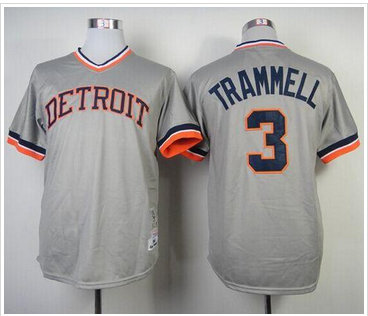 Detroit Tigers Mitchell and Ness 1984 #3 Alan Trammell Grey Throwback Stitched Baseball Jersey Detroit Tigers Mitchell and Ness 1984 #3 Alan Trammell Grey Throwback Stitched Baseball Jersey