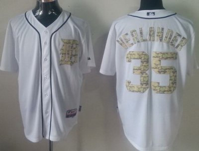 Detroit Tigers 35 Justin Verlander White MLB Jerseys Camo Number Detroit Tigers 35 Justin Verlander White MLB Jerseys Camo Number