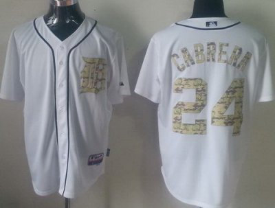 Detroit Tigers 24 Miguel Cabrera White MLB Jerseys Camo Number Detroit Tigers 24 Miguel Cabrera White MLB Jerseys Camo Number