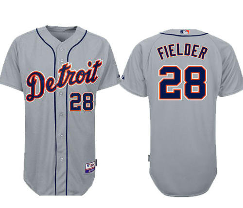 Detroit Tigers 28 Prince Fielder grey Jersey Detroit Tigers 28 Prince Fielder grey Jersey