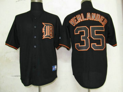 MLB Detroit Tigers 35 Verlander Black Fashion Jersey MLB Detroit Tigers 35 Verlander Black Fashion Jersey