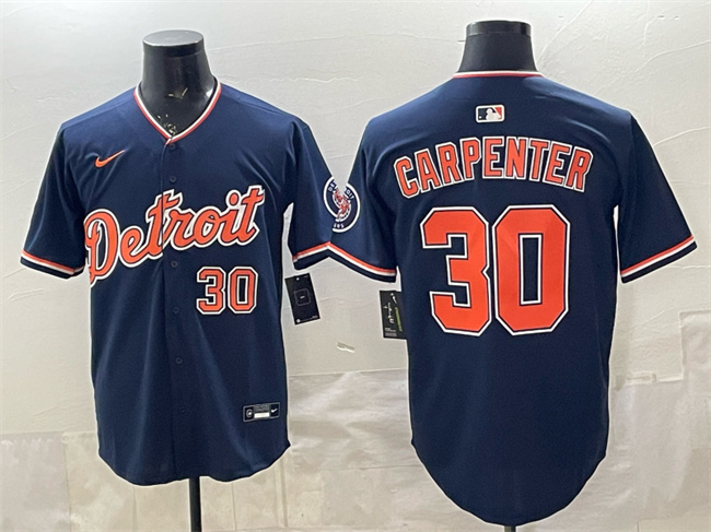 Men's Detroit Tigers #30 Kerry Carpenter Navy 2026 Alternate Vapor Premier Limited Stitched Baseball Jersey Men's Detroit Tigers #30 Kerry Carpenter Navy 2026 Alternate Vapor Premier Limited Stitched Baseball Jersey
