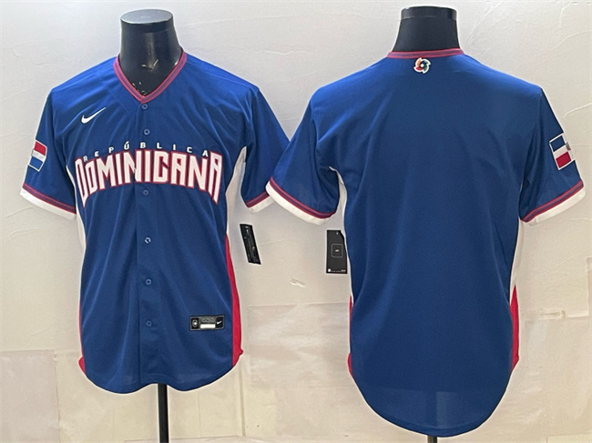 Men's Dominican Republic Baseball Blank Royal 2026 World Baseball Classic Stadium Stitched Jersey Men's Dominican Republic Baseball Blank Royal 2026 World Baseball Classic Stadium Stitched Jersey