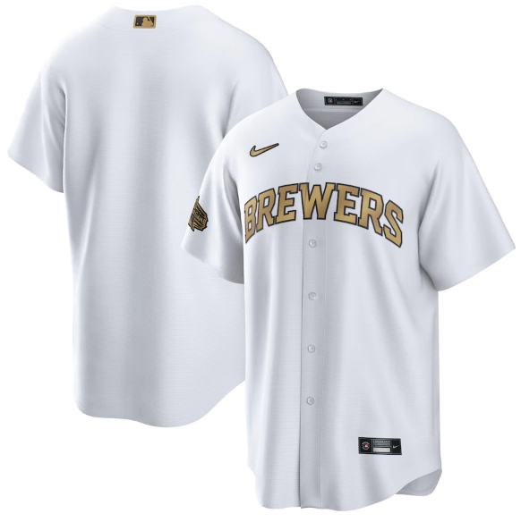 Men's Milwaukee Brewers Blank 2022 All-Star White Cool Base Stitched Baseball Jerseys Men's Milwaukee Brewers Blank 2022 All-Star White Cool Base Stitched Baseball Jerseys
