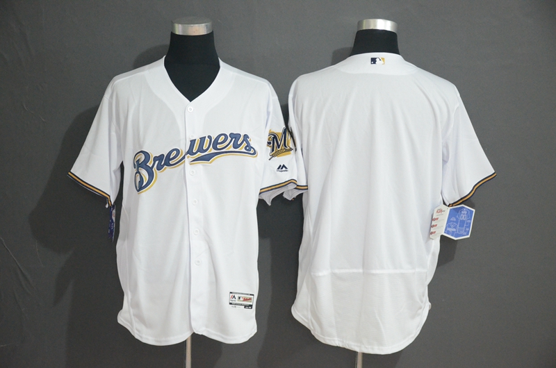 Brewers Blank White Flexbase Jersey Brewers Blank White Flexbase Jersey