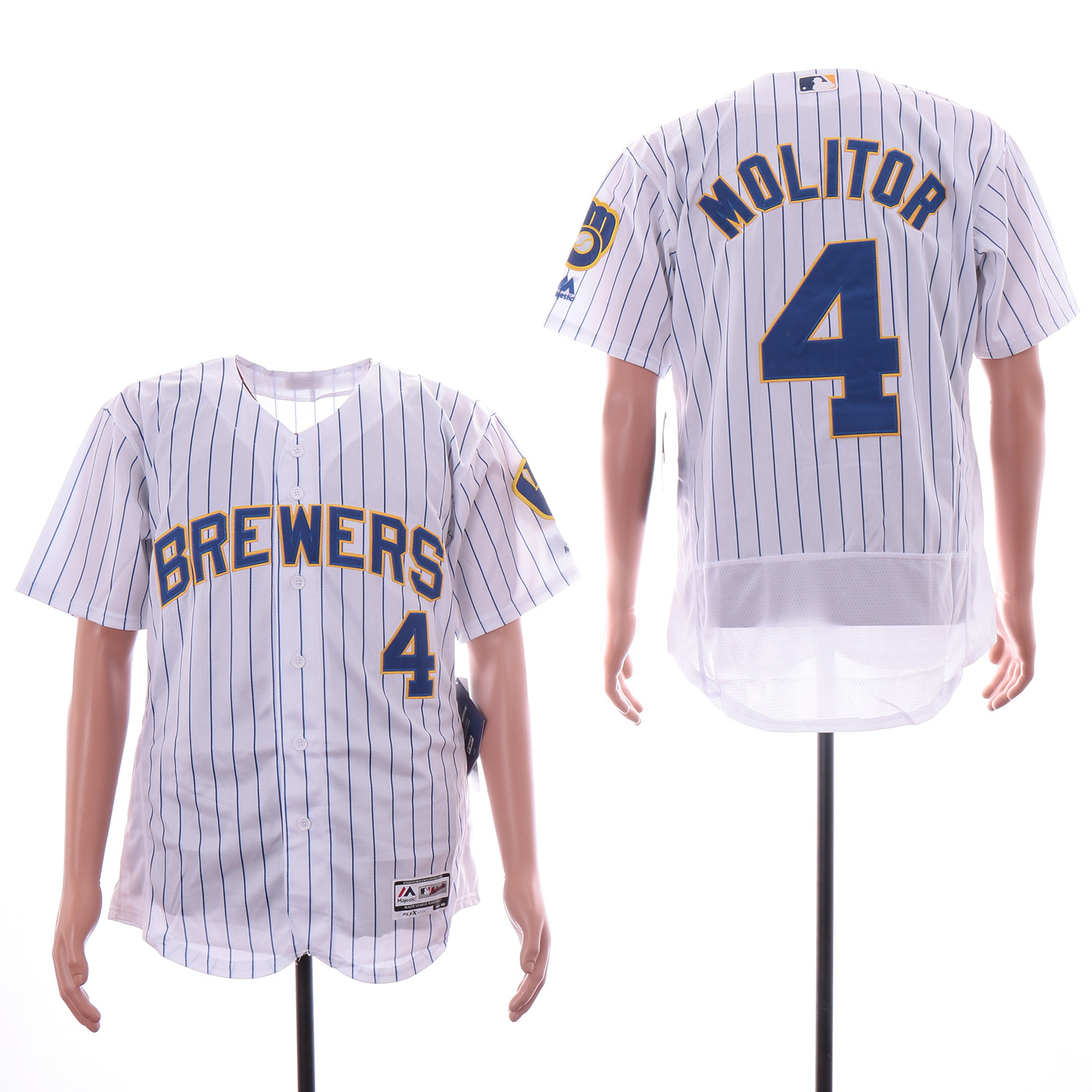 Brewers 4 Paul Molitor Royal White Flexbase Jersey Brewers 4 Paul Molitor Royal White Flexbase Jersey