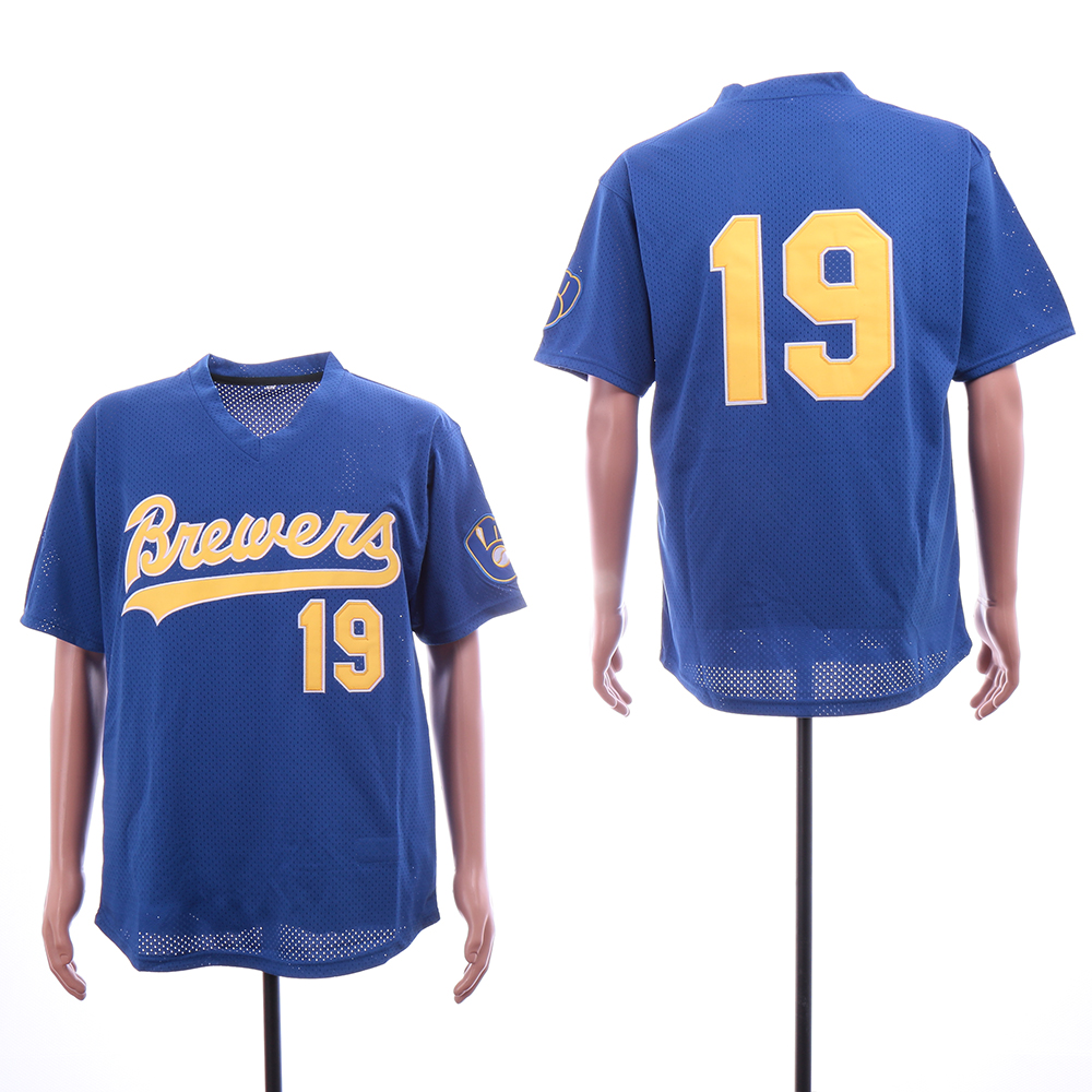 Brewers 19 Robin Yount Royal Mesh Throwback Jersey Brewers 19 Robin Yount Royal Mesh Throwback Jersey