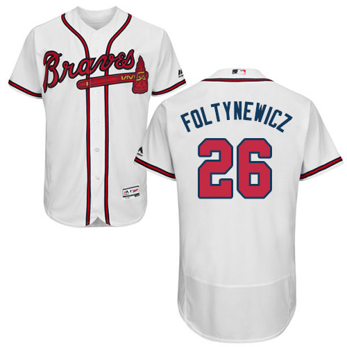 Braves #26 Mike Foltynewicz White Flexbase Authentic Collection Stitched Baseball Jersey Braves #26 Mike Foltynewicz White Flexbase Authentic Collection Stitched Baseball Jersey